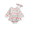 thumbnail image 4 of Diconna Baby Girl Christmas Outfit Reindeer Long-Sleeve Romper  Hairband, 4 of 8