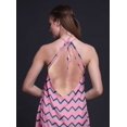 thumbnail image 2 of Bimba Robe de Plage Géométrique pour Femmes Dos Nu à Col Licou Été Soirée Fête-Xxx-Grand, 2 of 6