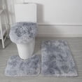 thumbnail image 1 of Meitianfacai Tie Dyed Plush Carpet Plush Toilet Three Piece Set Non Slip Mat Bath, 1 of 2