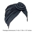 thumbnail image 2 of Lot de 1 Disque Concentrique Turban Africain Pré-Noué Léger Mode Couvre-Chefs pour Femmes Noir, 2 of 5