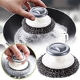 thumbnail image 2 of Steel Wool Brush Stainless Steel Brush Metal Scouring Pad Steel Wool Brush Tool For Cleaning Dishware Scrubbing Scouring Pad Pad For Kitchen Pots Pans And Soap Dispensing Dish Brush Storage Set, 2 of 4