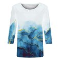 thumbnail image 4 of Pisexur Hauts pour Femmes Grande Taille Blouse à Imprimé Floral Graphique T-Shirts Graphiques à Manches 3/4 Hauts, 4 of 4