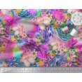 thumbnail image 2 of Soimoi Polyester Crepe Fabric Animal Skin & Tropical Flower Fabric Prints by Yard 42 Inch Wide, 2 of 3