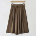 thumbnail image 2 of Timegard Wide Leg Pants for Women Capris Elastic High Waisted Drawstring Casual Loose Cropped Pants, 2 of 4