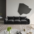 thumbnail image 1 of The Magic Home 3-Seater Modular Floor L-Shaped Chenille Sectional Sofa, Black, 1 of 12