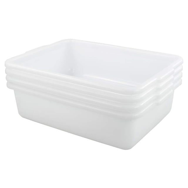 Yarebest Bassine à Vaisselle Commerciale de 13 Litres pour Autobus, Lot de 4, Blanche