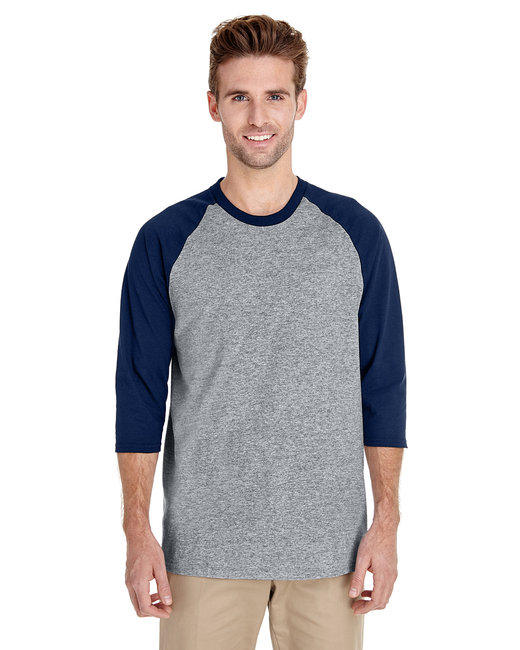 Gildan G570 T-Shirt Adulte en Coton Épais Manches 3/4 Raglan