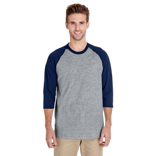 Gildan G570 T-Shirt Adulte en Coton Épais Manches 3/4 Raglan
