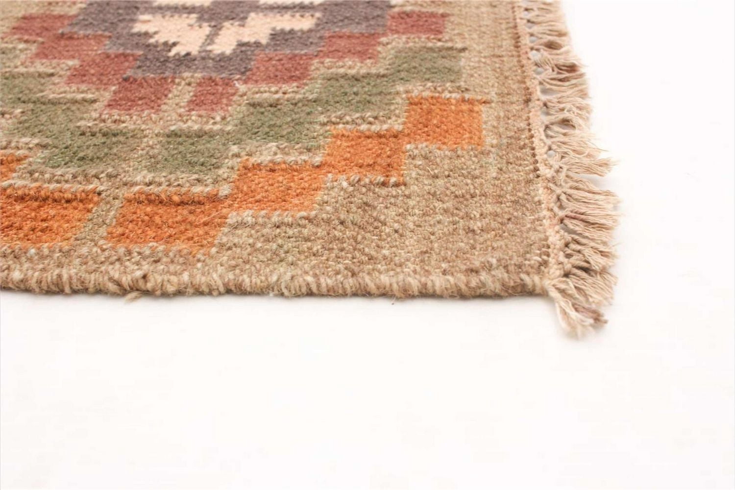 ECARPETGALLERY Tapis Fait à la Main pour Salon, Salle à Manger et Chambre à Coucher Géométrique Collection Organique & Pure 5'3" x 7'11" en Ivoire