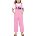 thumbnail image 1 of WENXIAOO Combinaison Sans Manches pour Filles Enfants, Barboteuse de Rentrée, Combinaison à Lettres avec Poches, Barboteuse de Printemps Automne, Combinaison pour Fillette 9-10 Ans, 1 of 4