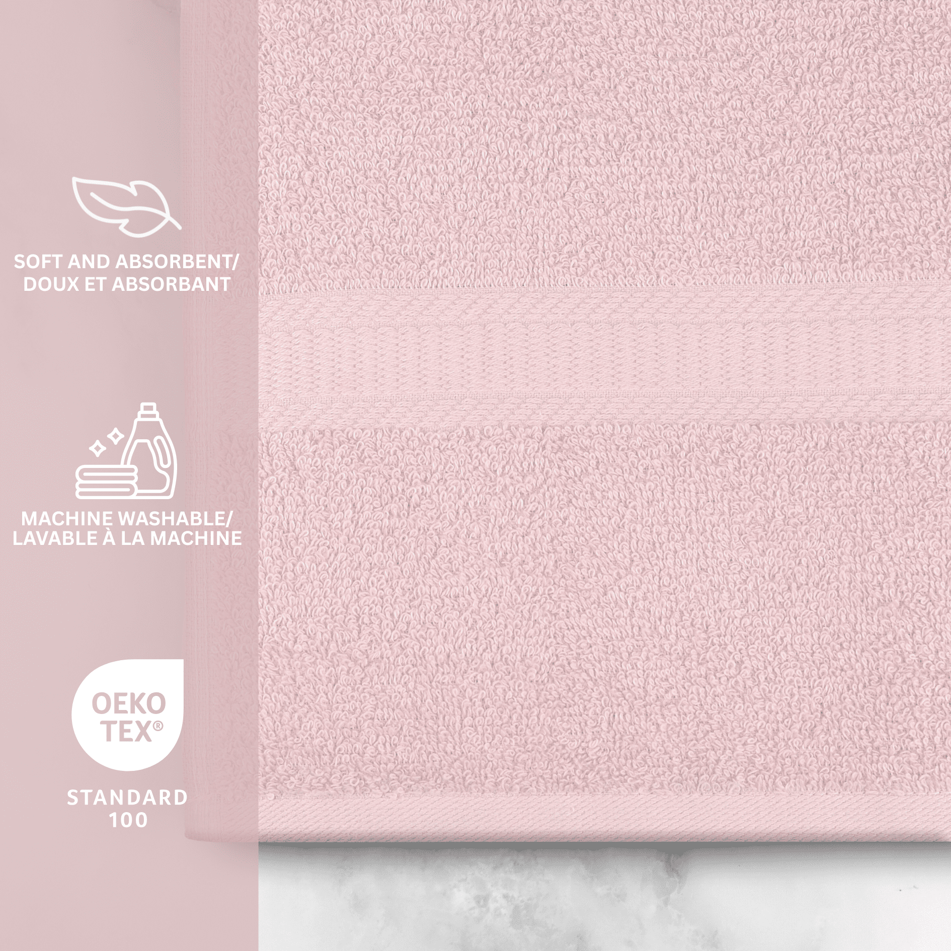 Mainstays Basics Solid Bath Sheet, Soft & Durable, 100% Cotton, Pink
