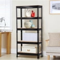 thumbnail image 2 of Yaheetech Black Adjustable 5-Shelf Shelving Unit Storage Rack Utility Rack Garage Shelves Display Rack Steel Boltless Rivet Rack,59.1 inch Height 1-Pack, 2 of 9