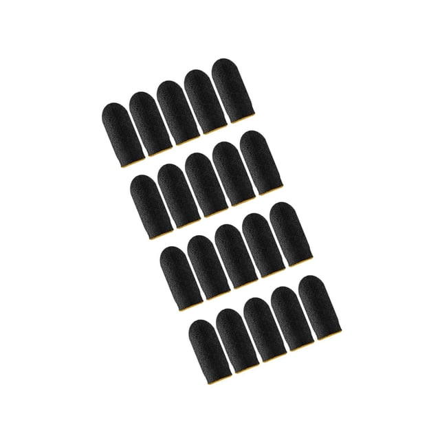 20 Pieces Gaming Finger Sleeves Anti Sweat Game Controller Thumb Breathable Cover for Mobile Game Yellow