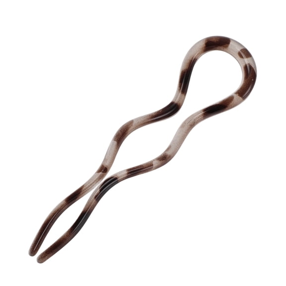 Unique Bargains 1 Pc Hair Pin U-shaped Hair Accessories 4.92"x1.38" Transparent Gray Dark Brown