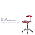 thumbnail image 2 of Vibrant Wine Red and Chrome Swivel Task Chair with Tractor Seat, 2 of 9