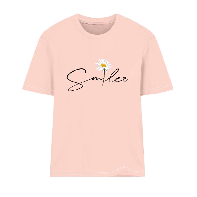Babysbule Liquidation de Hauts pour Femmes T-shirt à Col Rond à Lettres Imprimées à Manches Courtes Mode pour Femmes Chemise Décontractée Ample Hauts