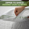 thumbnail image 3 of Canadian Linen Bamboo Viscose Waterproof Pillow Protector Zipper Closure Tree Design, 20"x30" Queen, 2 Pack, Soft Absorbent Breathable Cooling Fabirc, 3 of 8
