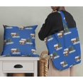 thumbnail image 5 of Soimoi Blue Cotton Duck Fabric Pine Tree & Cottage Nature Print Sewing Fabric Yard 56 Inch Wide, 5 of 5