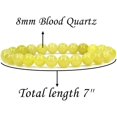 thumbnail image 2 of Natural Blood Quartz Gemstone 8mm Round Beads Stretch Bracelet 7" Unisex, 2 of 5