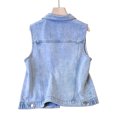 thumbnail image 4 of Gilet Sans Manches à Boutons devant pour Femmes, Col Rabattu, Coupe Ajustée, Gilet Décontracté en Polyester, Noir, Longueur Régulière, pour le Travail Ou les Fêtes, 4 of 8