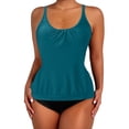 thumbnail image 1 of 2023 Nouveau Tankini à Coins Carrés Imprimé pour Femmes, Design Fendu, Polyester, Natation de Plage, s-TTG, 1 of 4