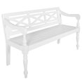thumbnail image 1 of vidaXL Batavia Bench 123 cm Solid Mahogany Wood White, 1 of 4