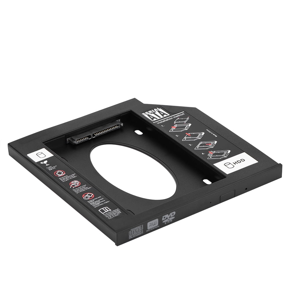 Hard Drive Adapter, Safe Hard Drive Bay Fully Integrated With ABS Replacement For Laptop For Laptop With A 9.5 /12.5mm Thick DVD-ROM