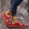 thumbnail image 3 of Orthopedic Slides Sandals for Women with Arch Support Comfortable Embroidered Flower Platform Wedge Sandals, 3 of 4