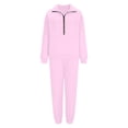 thumbnail image 5 of Timegard 2pc Sweatsuits for Women Outfits Half Zipper V Neck Long Sleeve Sweatshirt Cinch Bottom Sweatpants Workout Sets, 5 of 5
