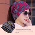 thumbnail image 4 of Tuque Décontractée Style Bohème Hijab Musulman Turban Extensible Mode Bonnets de Protection des Oreilles Accessoires de Coiffure Bonnet Bleu floral, 4 of 6