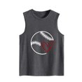 thumbnail image 2 of LSLJS Débardeur à Bretelles Spaghetti pour Femmes Mode Été Couleur Unie Motif Imprimé Baseball Sans Manches T-shirt, 2 of 4
