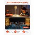 thumbnail image 4 of VEVOR Cordless Table Lamp 2-Pack 5200mAh Built-in Rechargeable Battery Desk Lamp Gold, 4 of 9