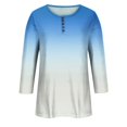 thumbnail image 5 of Yuyuzo Womens 3/4 Sleeve Tops Basic Button Crew Neck Solid Color Loose Fitted Tunics Tee Blouses, 5 of 5