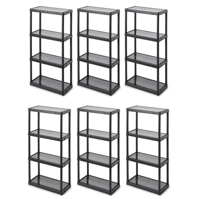 Gracious Living Étagère de Garage Intérieure à 4 Niveaux (6 Pack)