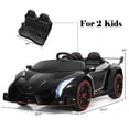 thumbnail image 2 of Gymax 12V 2-Seater Licensed Lamborghini Kids Ride On Car w/ RC & Swing Function Black, 2 of 10
