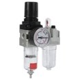 thumbnail image 3 of Compressor Air OilWater Separator DualUnit Aluminum Alloy Body Iron Cup Protective Cover Pressure Gauge, 3 of 7