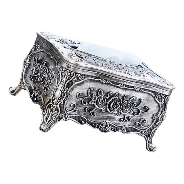 Elegant Tissue Box Holder Organizer Napkin Dispenser Box holder for Office Home Tin