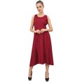 thumbnail image 3 of Bimba Women's Designer Rayon Dress With Pockets Solid Maroon Maxi With Scarf - 10, 3 of 6