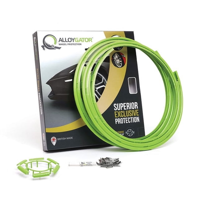 AlloyGator Wheel Protector K4GRNEXC Exclusive Profile; For Use With 12 To 24 Inch Diameter Wheels; Green; Adhesive And Clip Attachment