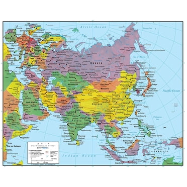 Swiftmaps Carte Murale Asiatique Édition Géopolitique (24x30 Laminée)