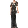 thumbnail image 2 of UPPADA Robe Cocktail à Col Rond pour Femmes Robe Sirène Robe Cocktail Sans Manches Robe Formelle Évasée Robes d'Invitée de Mariage Robe Cocktail Moulante Offres d'Accès Anticipé, 2 of 4