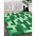 thumbnail image 3 of Ahgly Tapis Rectangulaire Lavable en Machine Intérieur Vert Jade Transitionnel, 6 Pieds x 9 Pieds, 3 of 7