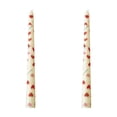 thumbnail image 2 of Printed Long Tapered Candles Set of 2 | 9.8 Inch Mixed Wax Pillar Candles In Green Orange Beige Blue Pink | Unscented Romantic Wedding Dinner Decor | Multipurpose Home Party Lighting, 2 of 6
