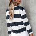 thumbnail image 2 of WEIYLL Tshirt for Women Long Sleeve Striped Crew Neck Color Block Black Tees Sizes M, 2 of 5
