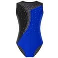 thumbnail image 1 of Choomomo Kid Girls Shiny Rhinestone Athletic Dance Gymnastics Leotards One Piece Ballet Dance Bodysuit Royalblue 16, 1 of 5