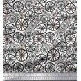 thumbnail image 3 of Soimoi Noir Tissu de Crêpe de polyester Roue Décor Ethnique Tissu Imprimé Yard 42 Pouces de Large, 3 of 3