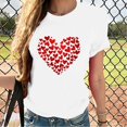 thumbnail image 1 of YLHFASHION T-Shirts de la Saint-Valentin pour Femmes 2025 Décontractés à Col Rond à Manches Courtes T-Shirts Mode à Imprimé Graphique de Cœur Hauts Tee Ventes Aujourd'hui Liquidation T-shirt à Manches Courtes pour Femmes, 1 of 5