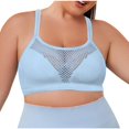 thumbnail image 1 of Hontri Women's Solid Color Underwire Bra - Large Size Hollow Sports Blue 1 M, 1 of 8