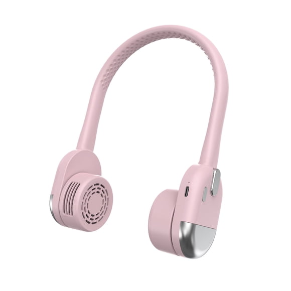 Hanging Neck Fans Leafless Bladeless 3 Speeds Portable Strong Wind No Fibers Twisting Short Charging Long Use Beige