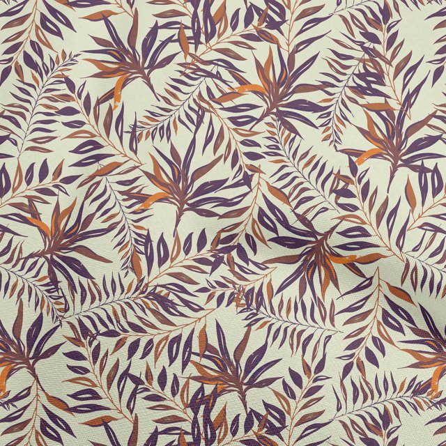 oneOone Cotton Flex Beige Fabric Tropical Leaf With Abstract Texture Craft Projects Decor Fabric Printed By The Yard 40 Inch Wide